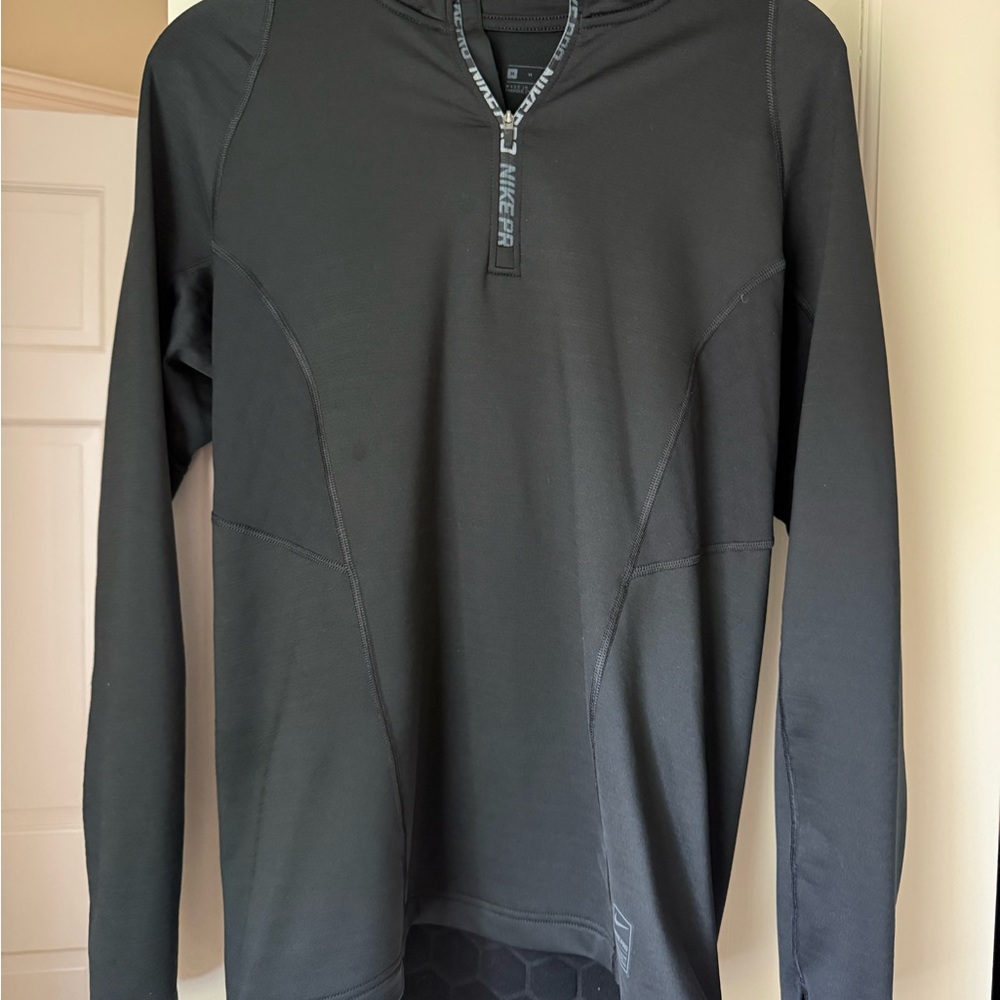 Nike Black Hyperwarm Fitted Half-Zip Top